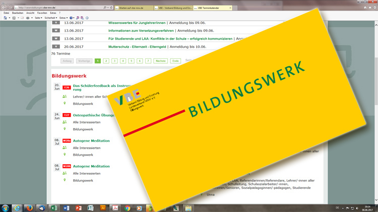 VBE Bildungswerk Online-Anmeldung